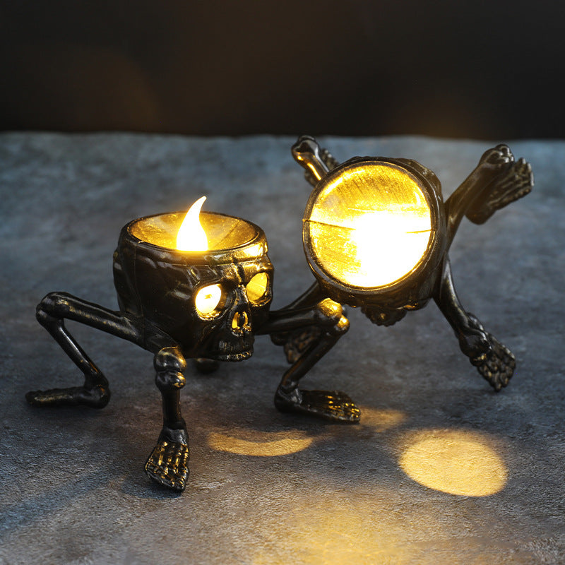 Creepy Skull Foot Lantern – Halloween Candle Holder for Eerie Nighttime Ambiance & Party Decor