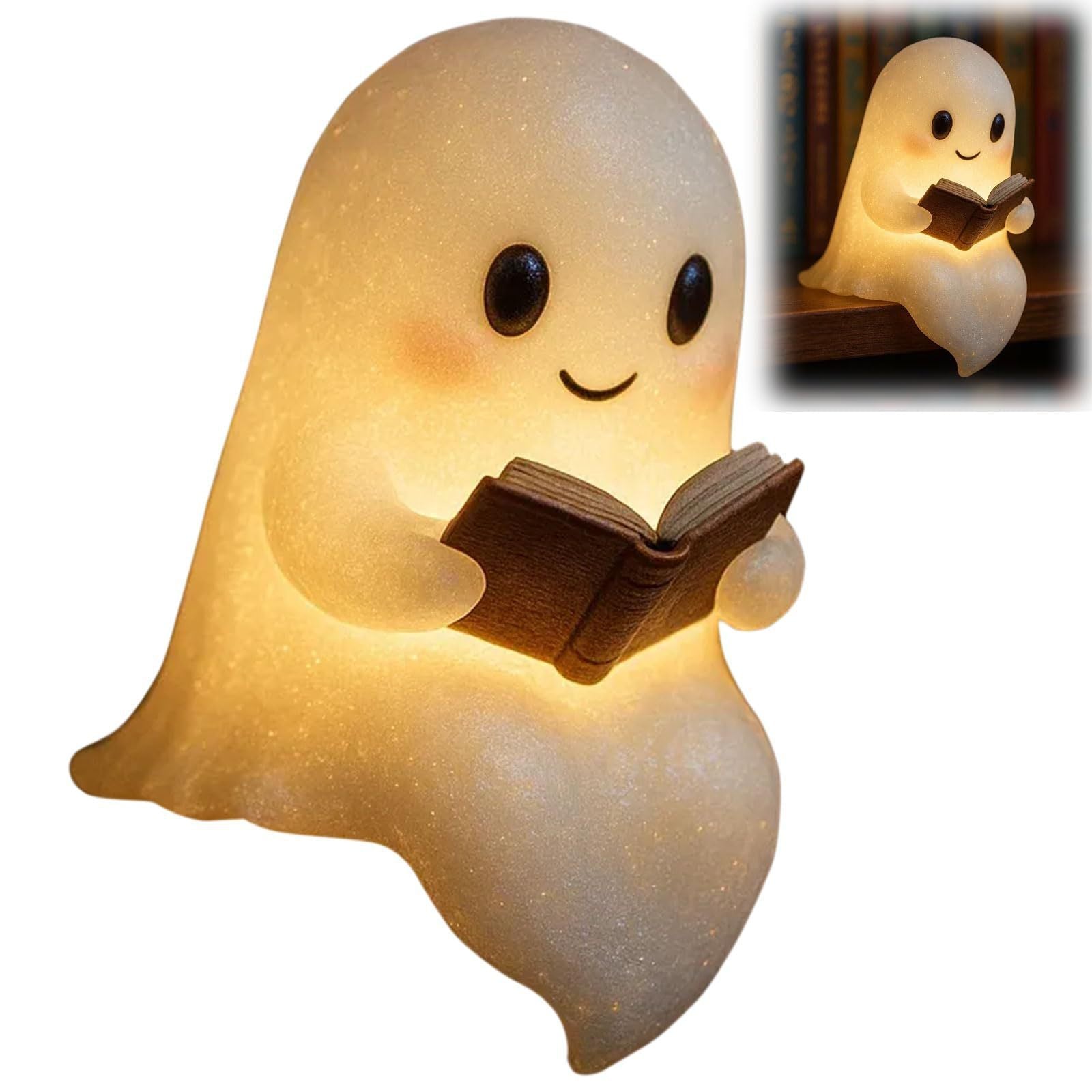 Cute LED Ghost Bedside Sleep Lamp Halloween Decorations