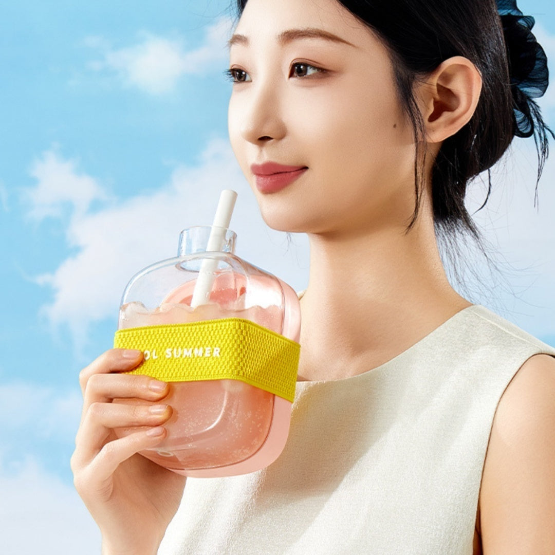 Portable Instant Ice Maker Cup – One-Click Chilled Drink Solution with Straw & Zero-Contact Design