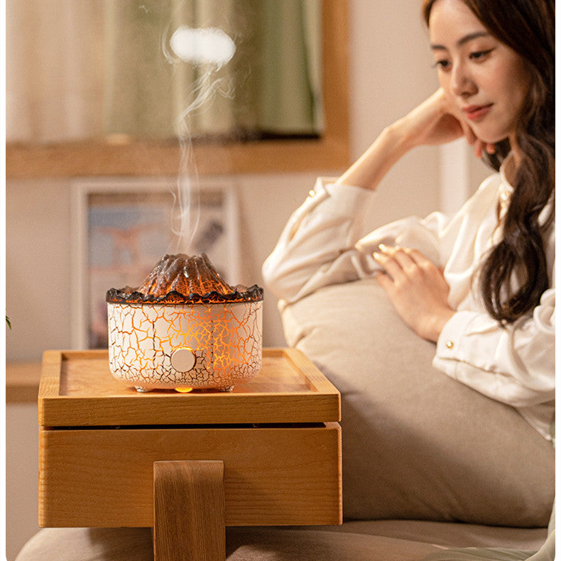 Volcano Air Flame Humidifier & Diffuser – Creative Jellyfish Aromatherapy Mist Machine