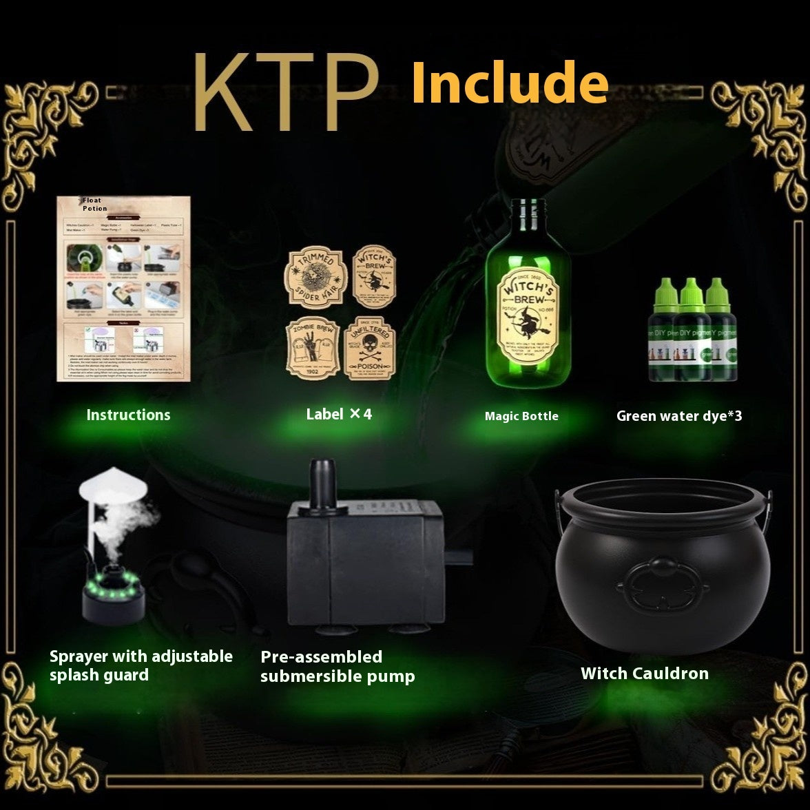 Floating Potion Bottle & Wizard Bowl – Ultimate Halloween Party Prop & Decor!