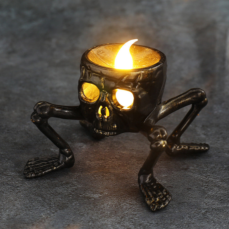 Creepy Skull Foot Lantern – Halloween Candle Holder for Eerie Nighttime Ambiance & Party Decor