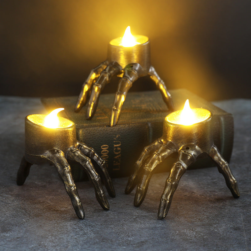 Creepy Skull Foot Lantern – Halloween Candle Holder for Eerie Nighttime Ambiance & Party Decor