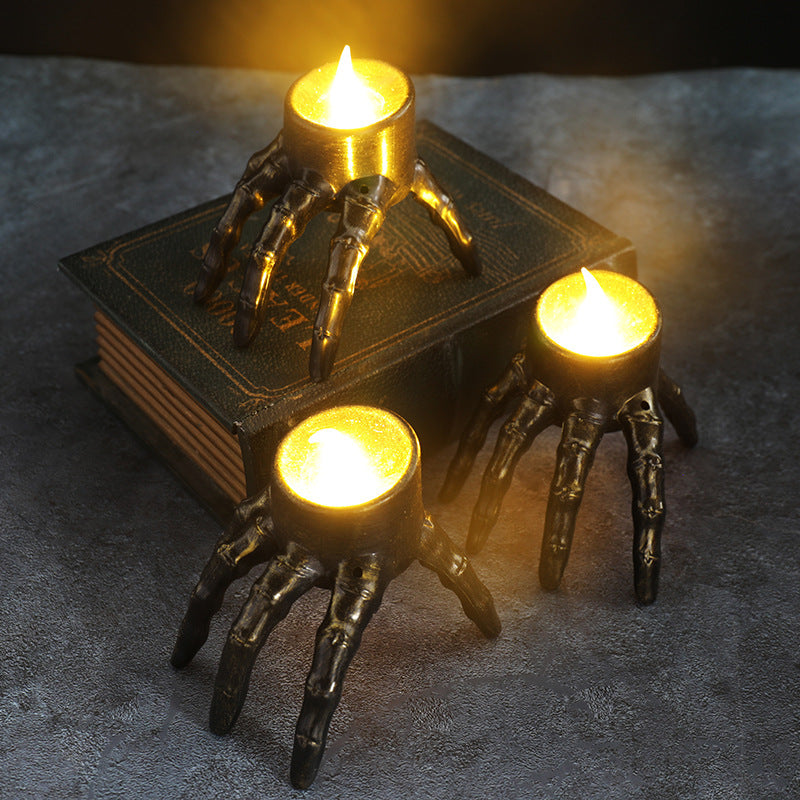 Creepy Skull Foot Lantern – Halloween Candle Holder for Eerie Nighttime Ambiance & Party Decor