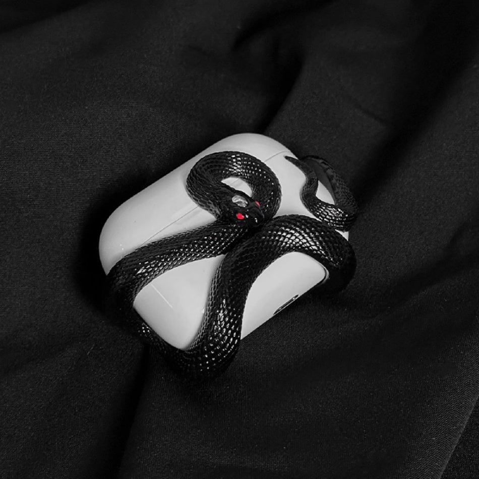 Spooky Snake Silicone Earphone Case – Wireless Headset Protector with Halloween Vibes
