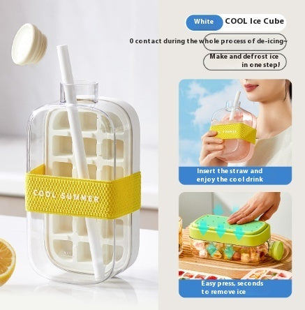 Portable Instant Ice Maker Cup – One-Click Chilled Drink Solution with Straw & Zero-Contact Design