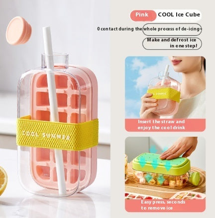 Portable Instant Ice Maker Cup – One-Click Chilled Drink Solution with Straw & Zero-Contact Design