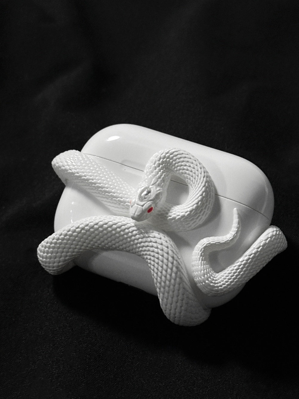 Spooky Snake Silicone Earphone Case – Wireless Headset Protector with Halloween Vibes