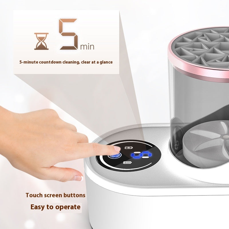 Pro Makeup Brush Cleaner – Electric, Rechargeable & Automatic Cleaning Stand for Brushes