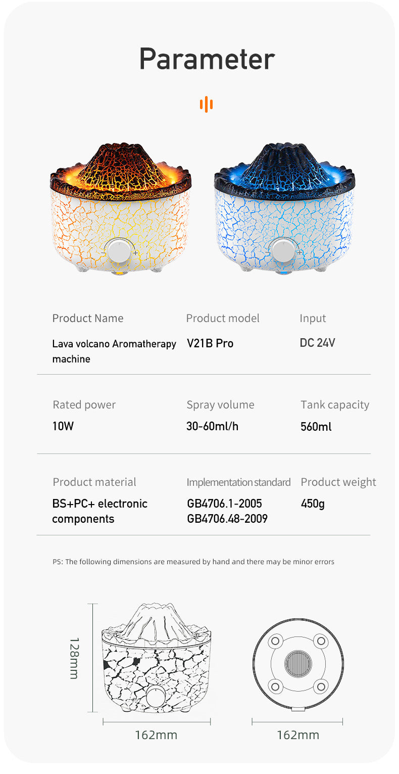 Volcano Air Flame Humidifier & Diffuser – Creative Jellyfish Aromatherapy Mist Machine
