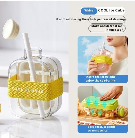 Portable Instant Ice Maker Cup – One-Click Chilled Drink Solution with Straw & Zero-Contact Design