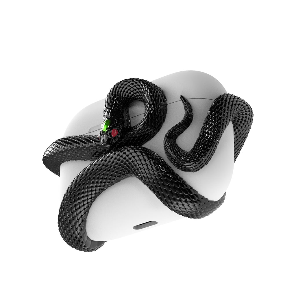 Spooky Snake Silicone Earphone Case – Wireless Headset Protector with Halloween Vibes