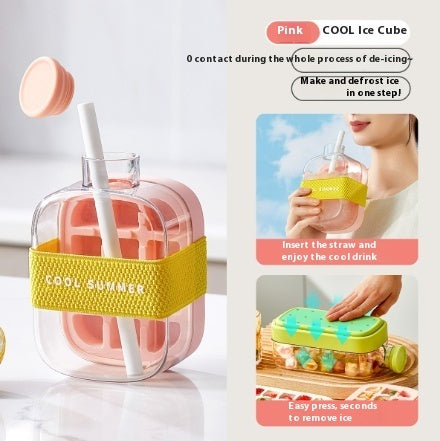 Portable Instant Ice Maker Cup – One-Click Chilled Drink Solution with Straw & Zero-Contact Design