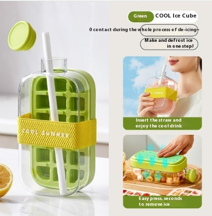 Portable Instant Ice Maker Cup – One-Click Chilled Drink Solution with Straw & Zero-Contact Design