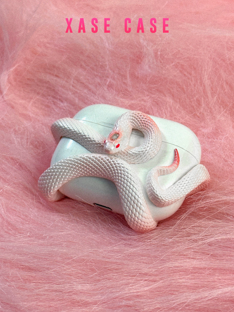 Spooky Snake Silicone Earphone Case – Wireless Headset Protector with Halloween Vibes